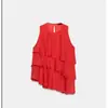 Ropa Europea y Americana Transfronteriza para Mujer, Tops Decorativos Asimétricos en Capas de Moda Más Vendidos en Aliexpress