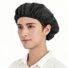 Gorro de tela elástica libre de polvo de grado alimenticio para taller de fábrica, gorra de trabajo lavable, anticaída de cabello, transpirable, para chef, reutilizable