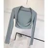 Chaleco de Manga Larga para Danza de Ballet Gimnasia Ropa de Yoga Camiseta Comercio Exterior Transfronterizo Sudeste Asiático Estilo Europeo y Americano
