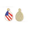 Dia da Independência Americana Venda Quente Transfronteiriça Acessórios de Joias de Liga Metálica com Gotejamento de Óleo DIY Brincos Pulseiras Colares Chaveiros Pingentes