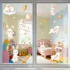 Pegatinas de Ventana de Conejo Nube Zanahoria Estilo Lindo Personalizado Decoración Festiva Pegatinas Electrostáticas para Vidrio