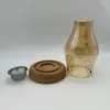 Quemador de Incienso de Madera de Agarwood a Prueba de Fuego Lámpara de Aromaterapia para Uso en Interiores en el Hogar Quemador de Incienso para Dormitorio Lámpara de Vela Portavelas Portavelas de Estilo Chino con Tapa de Vidrio