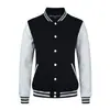 Jaqueta Baseball Cor Colorida Grossa com Forro de Fleece 400g com Zíper, Roupa para Atividades de Equipe Outono e Inverno, Personalizável com Bordado de Logo