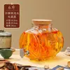 Botellas de vino especiales para uso doméstico, barriles de vino de alta gama con grifos, botellas de vino de ginseng engrosadas, botellas de vidrio vacías y recipientes para la elaboración de vino medicinal