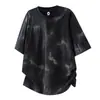 Camiseta de Manga Curta Tie-Dye de Verão Nova Kukuluky para Homens, Gola Redonda Solta, Versátil Casual Marca Tendência Masculina Estampa Americana