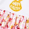 Vestido estampado de princesa para niñas, traje de tres piezas de manga corta de Pascua, estilo transfronterizo de verano