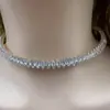 Conjunto de Pulseira Gargantilha de Luxo Europeia e Americana com Zircônia e Diamante Completo Gargantilha em Forma de Marquise Moda Simples Exagerada Corrente de Gargantilha
