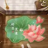 Tapete de Chão de Lama Diatomácea Flor de Lótus Boa Sorte Tapete de Entrada de Casa Tapete de Banheiro Absorvente Tapete de Chão de Banheiro Dropshipping
