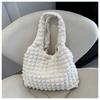 Bolsa Grande Bolha Macia Feminina de Nylon Plissado Estilo Coreano Bolsa de Ombro Suave 2024 Primavera Nova Bolsa Tote