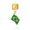 Pulsera Colgante Collar Serie Banderas Nacionales Transfronterizas Módulo Estilo Italiano Corazón Zodiaco Collar Anillo Pulsera