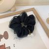 Scrunchie de Rede com Pérolas Coreano Elástico para Cabelo Acessório de Cabelo para Mulheres, Scrunchie Grande em Estilo Coreano