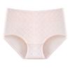 Ropa interior de algodón puro jacquard para mujer, de cintura alta, transpirable, antibacteriana, con diseño de jacquard en la cadera y cómoda, con cintura alta y con efecto contracción abdominal.