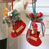 Flores Secas Navideñas, Fruta, Lazo Grande, Ramas de Pino, Cascabeles de Deseos, Decoraciones para Colgar en el Coche, Colgantes para Calcetín de Navidad