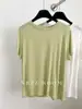 Camiseta de Manga Corta Regular para Mujer, Fibra de Cúpro, Fresca y Cómoda, Color Sólido, Delgado, Alta Elasticidad, Caída Suave, Camiseta Base de Verano 2025