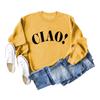 Suéter de manga larga con cuello redondo y letras sencillas de Ciao, camisa holgada para mujer, de Amazon Wish