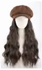 Conjunto de Sombrero y Peluca para Mujer, Nuevo Estilo Otoño e Invierno, Estilo Celebridad de Internet, Atmósfera Coreana, Peluca de Boina Octogonal, Cobertura Completa de Cabeza para Mujer