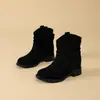 Zapatos Petite para Mujer Guyun 2026 Otoño/Invierno Botas que Aumentan la Altura Botines Botas Apiladas Plegadas Melard para Mujer