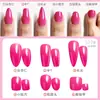 Uñas de los pies puntiagudas largas con forma de almendra, uñas cuadradas de longitud media, uñas redondas cortas, uñas con diseño de rayas nude, uñas postizas de color sólido de alta saturación, uñas a presión