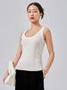 Camisola de Punto Estilo Chanel de Seda de Morera Estilo Francés para Mujer Verano Ajustada sin Mangas para el Trabajo
