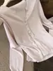 Suéter de punto para mujer con cuello en V, manga larga y botones de concha rosa, estilo coreano para principios de otoño, corte suave y relajado, holgado y favorecedor, top con cuello medio abierto