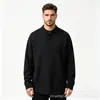 Camiseta base térmica masculina de outono e inverno com gola Henry, manga longa, corte solto, abotoamento frontal, gola alta, atacado em estoque masculino, múltiplas cores