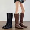 Botas Altas de Invierno Estilo Caballero 2026 para Mujer, Alargadoras de Punta Cuadrada, Piel Suave