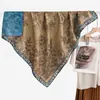 2026 Nuevo Primavera, Otoño, Invierno Cálido Bufanda Cuadrada de 90cm Bufanda Floral Estilo Coreano Calentador de Cuello de Terciopelo Chal para Mujer