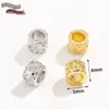Revestido com Ouro Real 18K, Contas Espaçadoras Vazadas Estilo Chinês, Contas Soltas, Pulseira de Contas, Materiais para Acessórios de Joias DIY