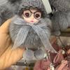 Llavero de coche con muñeco de piel de zorro real, adorno de bola de peluche, colgante para bolso escolar, regalo de cumpleaños para mujer
