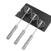 Batidor de Huevos Acero Inoxidable Espesado Mezclador Batidor de Huevos Semiautomático Batidor Manual de Huevos Herramienta Útil para Hornear