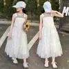 Vestido para Niña 2026 Nuevo Verano Moda Elegante Estilo Coreano Conjunto de Falda de Malla con Tirantes para Niños Mayores