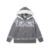 Suéter con Capucha Jacquard de Gato Estilo Fair Isle Retro para Mujer Invierno 2025 Cárdigan de Punto Manga Larga Chaqueta Estilo Perezoso