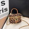 Bolso Nuevo para Niños Moda Coreana Estampado de Leopardo Bolso de Hombro para Niños y Niñas Lazo Elegante Bolso Cruzado de Cadena para Bebé