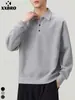 Ropa Muxi Otoño/Invierno Retro Holgado Casual Deportivo Sudadera Camisa POLO Versátil Estilo Pareja Camiseta Hombre Manga Larga