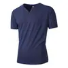 Europa y Estados Unidos comercio exterior transfronterizo desean hombres verano deportes fitness ocio elástico vertical cuello redondo vertical manga corta camiseta