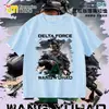 Nueva Camiseta Delta Force Weilong Rosa Rojo Comedor de Oro Lobo para Niños, Manga Corta Estudiante Holgada Superior Moderna