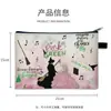 Bolsa de Cosméticos com Estampa de Bruxa de Halloween Bolsa de Armazenamento Portátil Grande Capacidade Zíper Necessaire Bolsa de Armazenamento