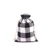 Bolsas de Regalo a Cuadros Navideñas, Bolsas Pequeñas de Tela de Algodón con Cordón, Bolsas para Empaquetar Dulces de Regalo, Bolsas de Regalo con Cordón
