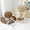 Sombrero de Paja Tulipán con Encaje de Lazo Francés para Mujer Estilo Verano Resort Playa Protección Solar Sombrero de Paja