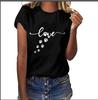 Fuera de Europa y Estados Unidos Nueva Camiseta Base Casual Holgada de Manga Corta Camiseta de Manga Corta Estampada para Mujer 2