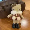 Colgante de Bolso de Hello Kitty de Piernas Largas de Dibujos Animados de Cuero Blanco y Negro Colgante de Muñeco de Peluche Llavero