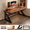Escritorio para computadora de madera maciza Mesa E-Sports de escritorio Escritorio para dormitorio Escritorio para el hogar Escritorio para estudiantes Escritorio para adultos Escritorio doble