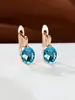 Pendientes Sencillos Ovalados de Zirconia Única de Venta Caliente Transfronterizos Pendientes de Piedras Preciosas de Colores Ligeramente Lujosos Retro para Mujer Fuente de Suministro Transfronteriza