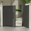 Puerta de Patio de Acero Inoxidable, Puerta Sencilla/Doble de Entrada para Villa Artística de Aluminio, Valla Rústica, Reja de Lamas de Hierro Forjado
