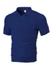 Camisa de Verano para Hombre Transpirable de Jacquard de Toalla con Cuello de Solapa Rayada, Nueva Casual, Transfronteriza Europea y Americana