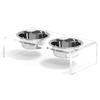 Comedero acrílico para mascotas, soporte para comida para gatos, mesa de comedor, protección cervical, soporte para comedero individual y doble.