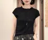 Nueva camiseta de mujer de moda para verano, súper vendida, con diseño plisado texturizado, versátil, adelgazante, de manga corta, elegante