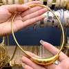 Colar Gargantilha Popular Transfronteiriço Aço Titânio Simples Elegante Metal Coluna de Luz Tubo Curvo Colar para Mulheres Versátil
