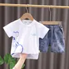 Conjunto de Verano para Niños 2026 Nuevo Elegante Ropa Infantil Casual Manga Corta Conjunto de Dos Piezas Moda Ropa Delgada de Verano Venta al por Mayor