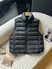 Chaleco de Canalé Nuevo Otoño e Invierno 90 Chaqueta de Plumón de Pato Blanco 2025 Chaleco de Cuello Alto Ropa Exterior Cálida Acolchada Chaleco Engrosado